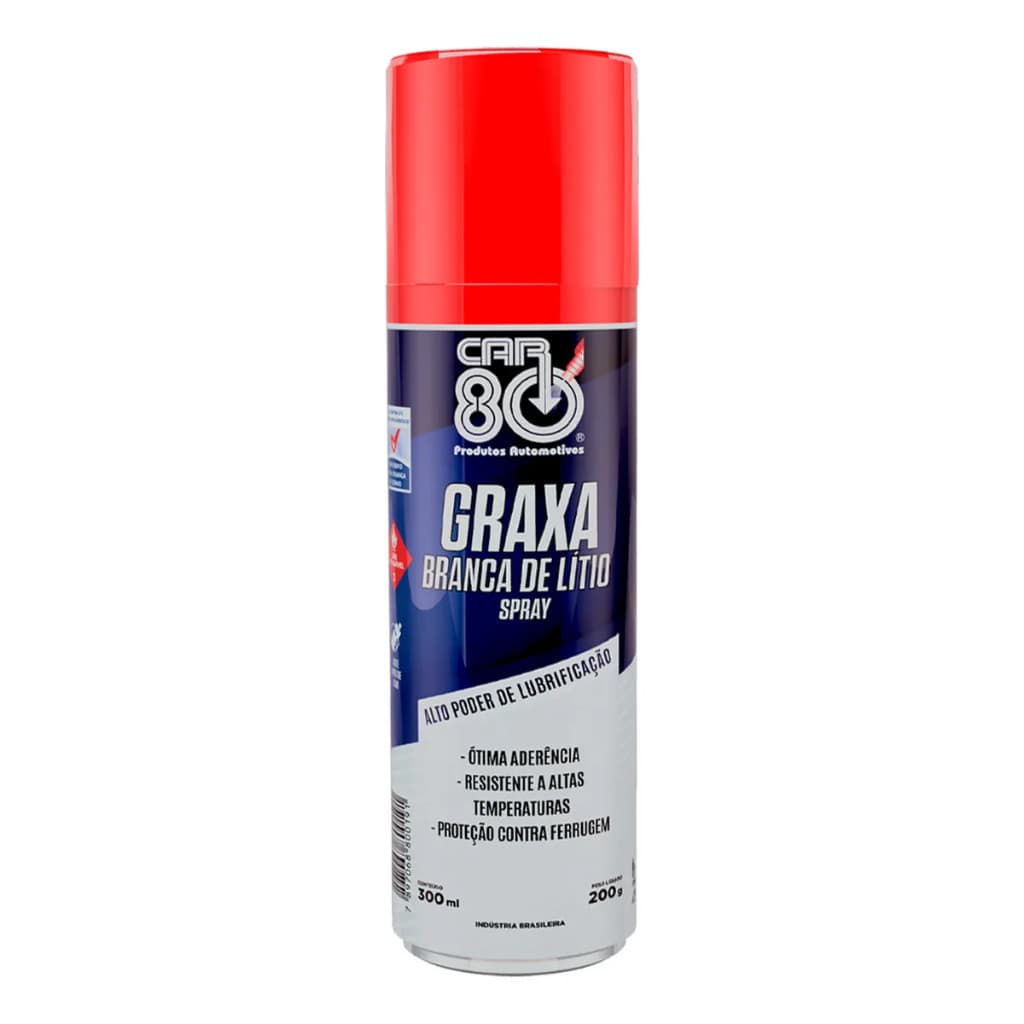 Graxa Branca De Lítio Spray 300ml Car 80 Lubrificante