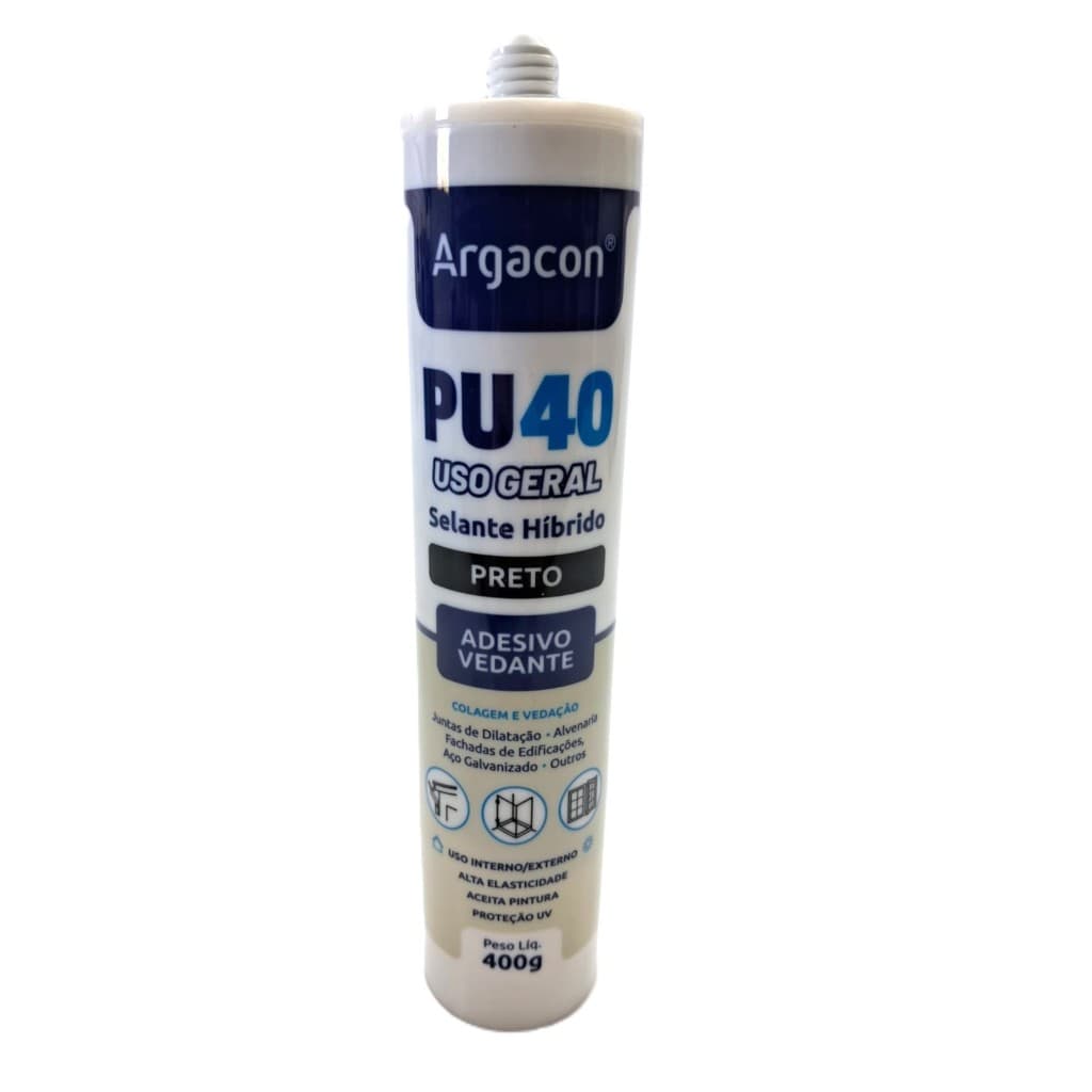 PU40 Argacon Uso Geral Selante Híbrido Preto 400g