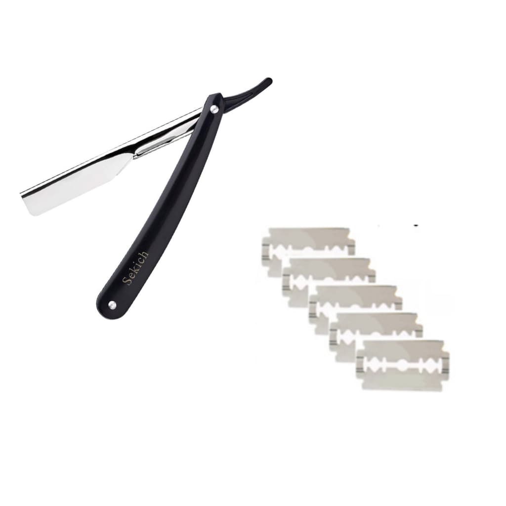 Navalha Navalhete Barba Cabelo + 5 Lamina Corte Feminino Masculino