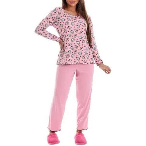 Kit 2 Pijama de Frio Feminino Adulto Longo Inverno Quentinho, Macio Confortável Roupa Dormir