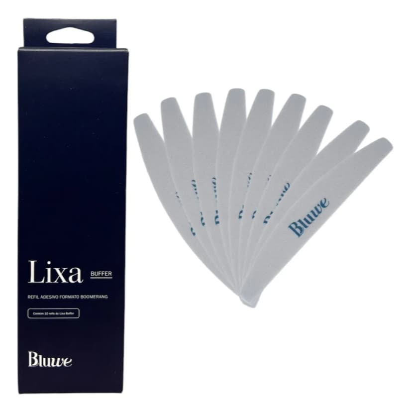 Refil Lixa Bluwe 10un | 120, 180 ou Buffer Boomerang – Unhas de Gel