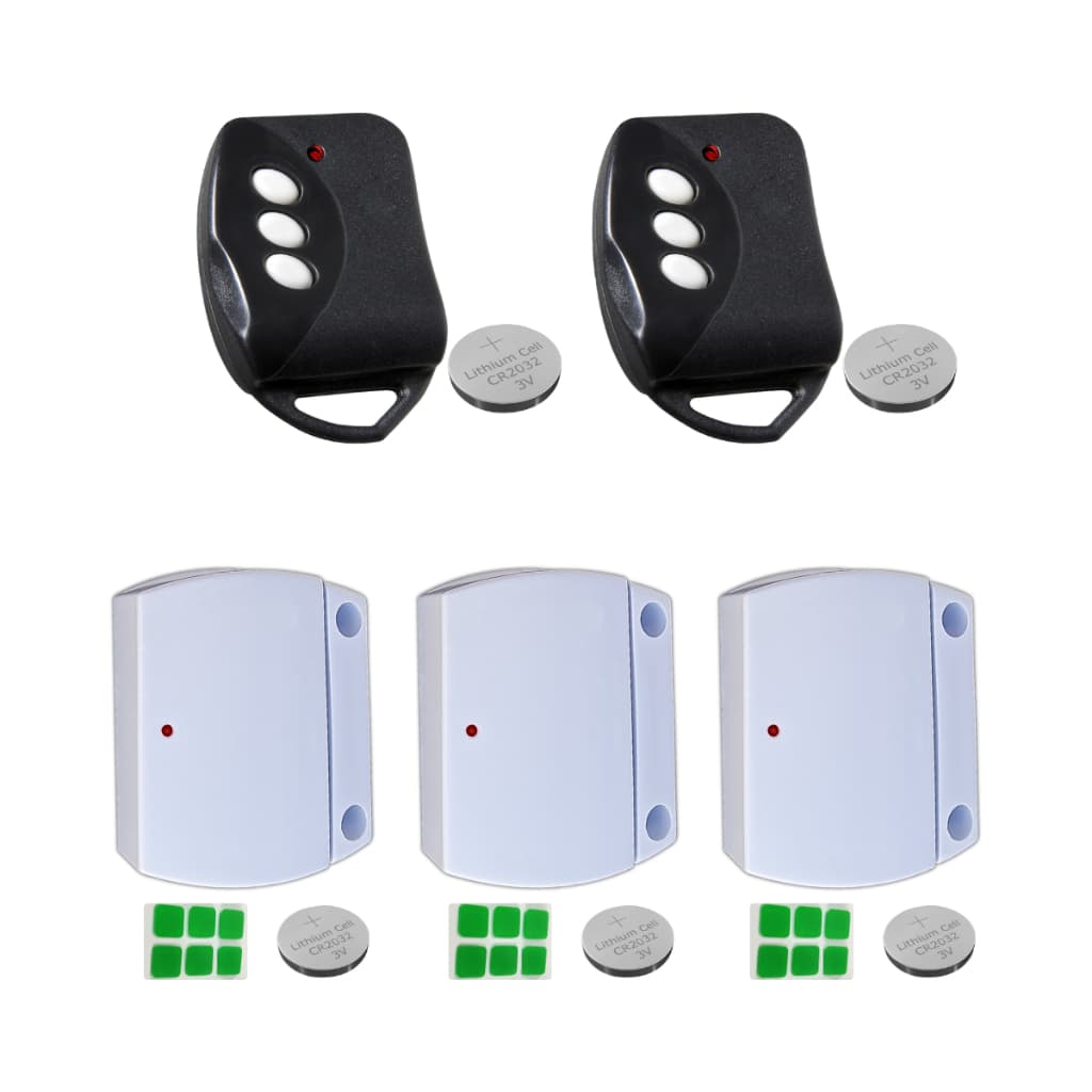 Kit 3 Unid Sensor Magnético Porta Janela Sem Fio Intruder 433mhz + 2 Unid Controle Key 433mh