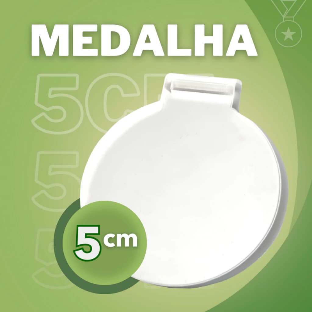Medalha Acrílico Cristal 2mm Redonda Lisa 5cm Kit 30 e 50 Unidades