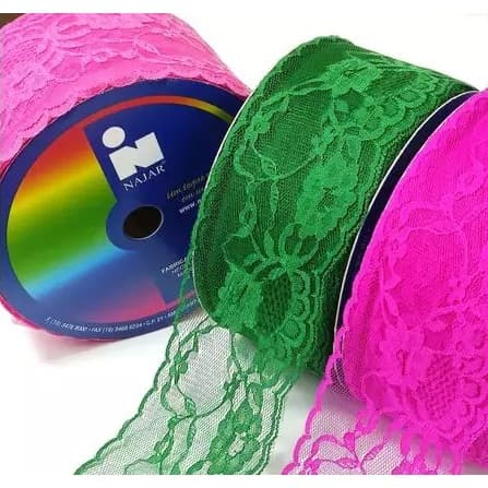 Renda de Nylon Nº70 70 mm Najar para Costura Artesanato Festa Junina Boneca - Peça 50 Metros