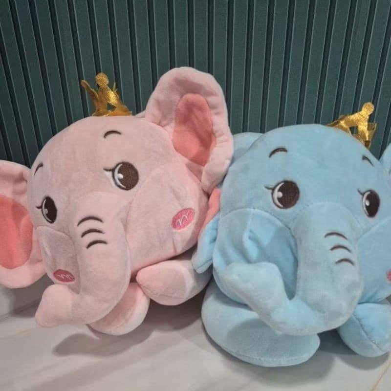 Elefante casal de pelúcia Grande-médio antialérgico- 40 cm de comprimento Br machine
