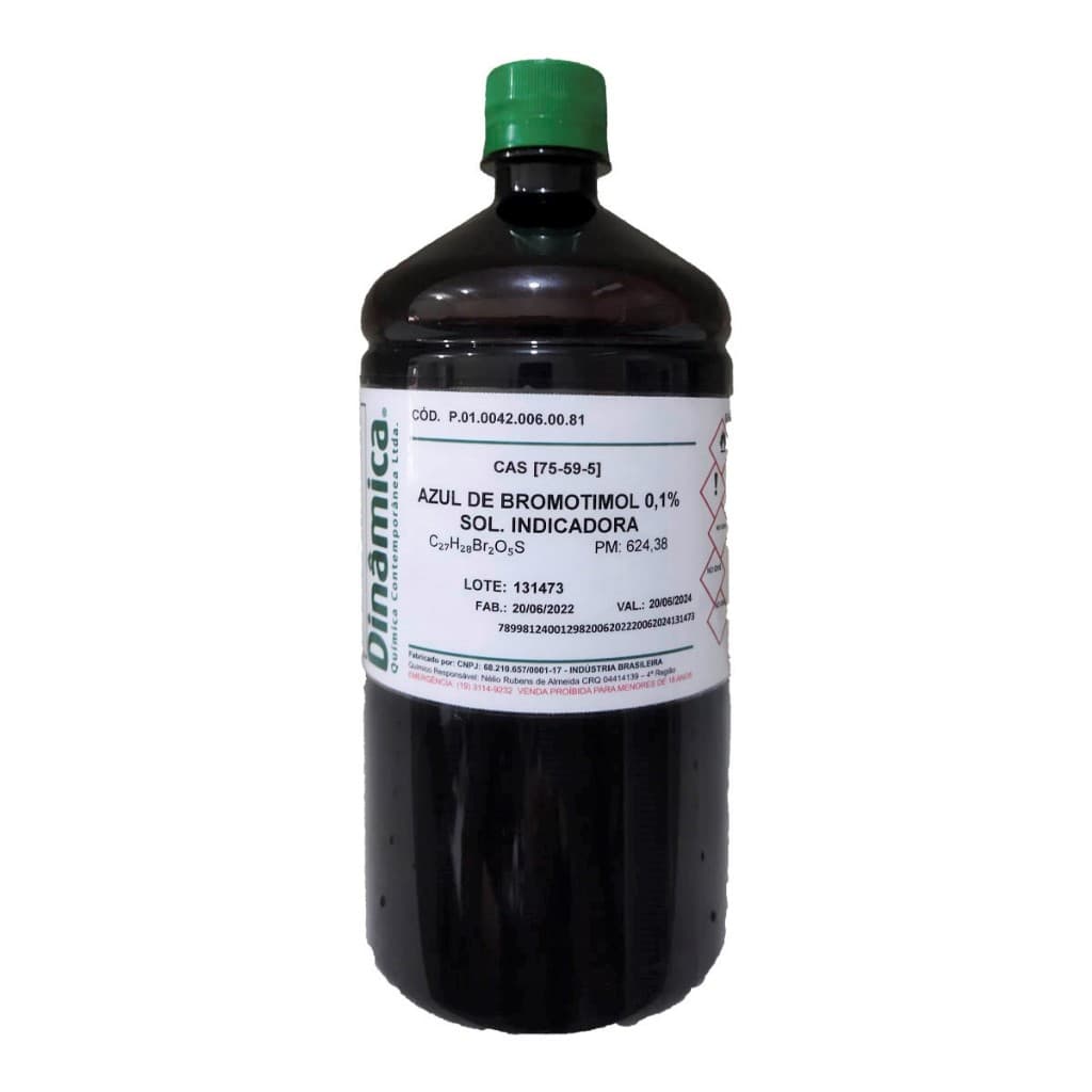 Azul de Bromotimol 0,1% Solução Indicadora pH 1 litro