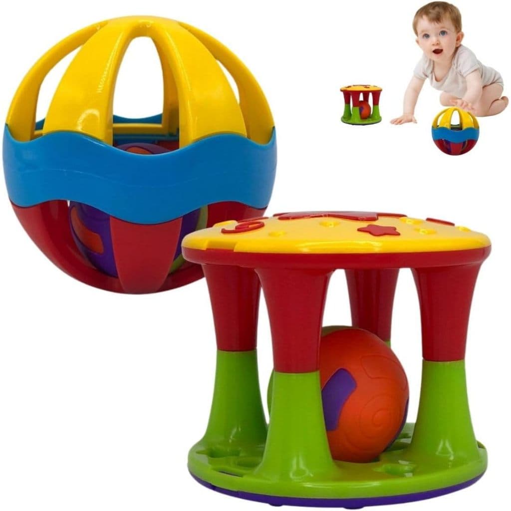 Brinquedo Premium Infantil Pedagógica Criança Educativo Torre e Bola Com Chocalho P/ Bebê +12 Meses