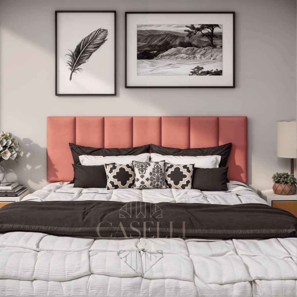 Kit Com 7 Módulos Para Cabeceira De Cama Box de Casal Adesiva Estofada 45x20cm - ENVIO RAPIDO