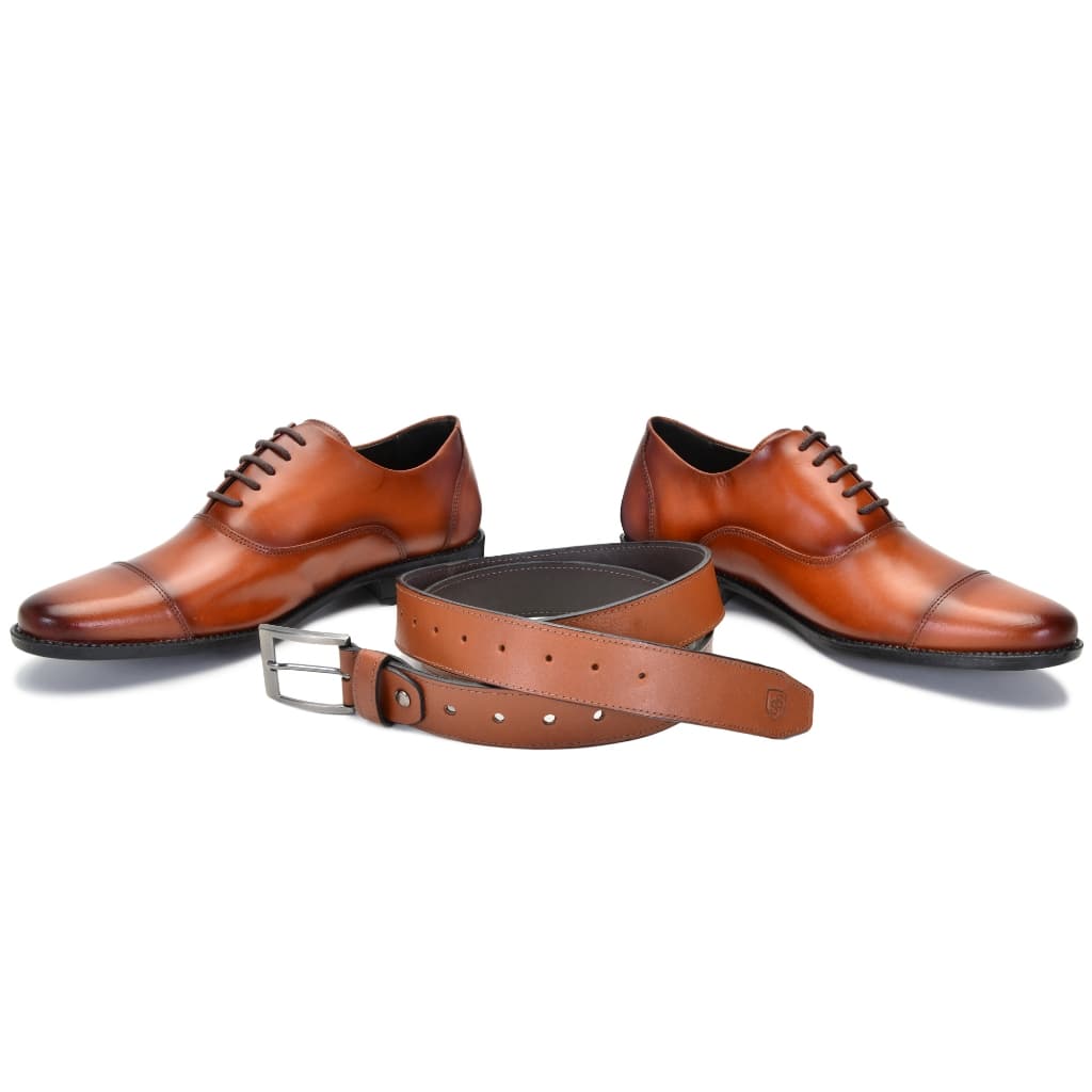 Kit Sapato masculino social + Cinto Couro Resistente Original