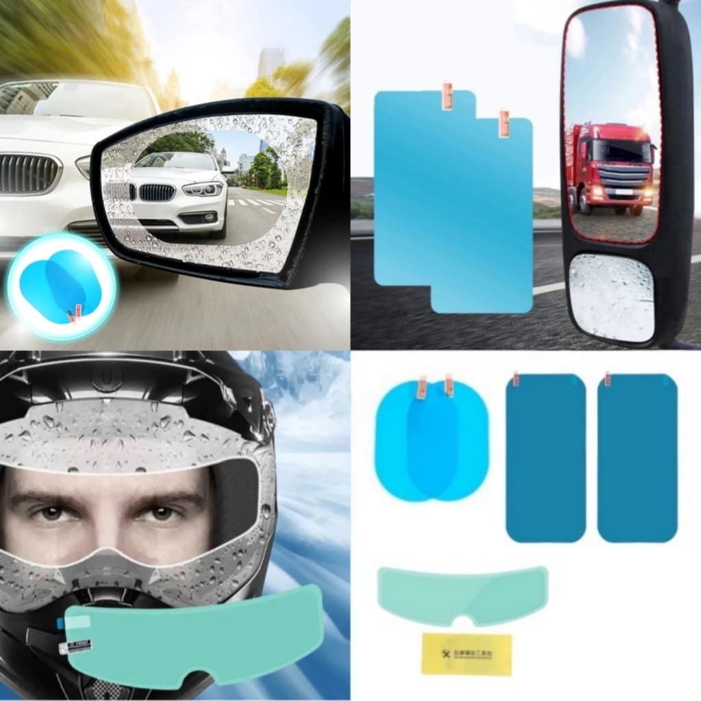 Película Anti Embaçante, Riscos e Chuva Para Retrovisor de Moto Carro Caminhão Alta Definição