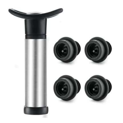 Vácuo de vinho em inox  de silicone 4 peças