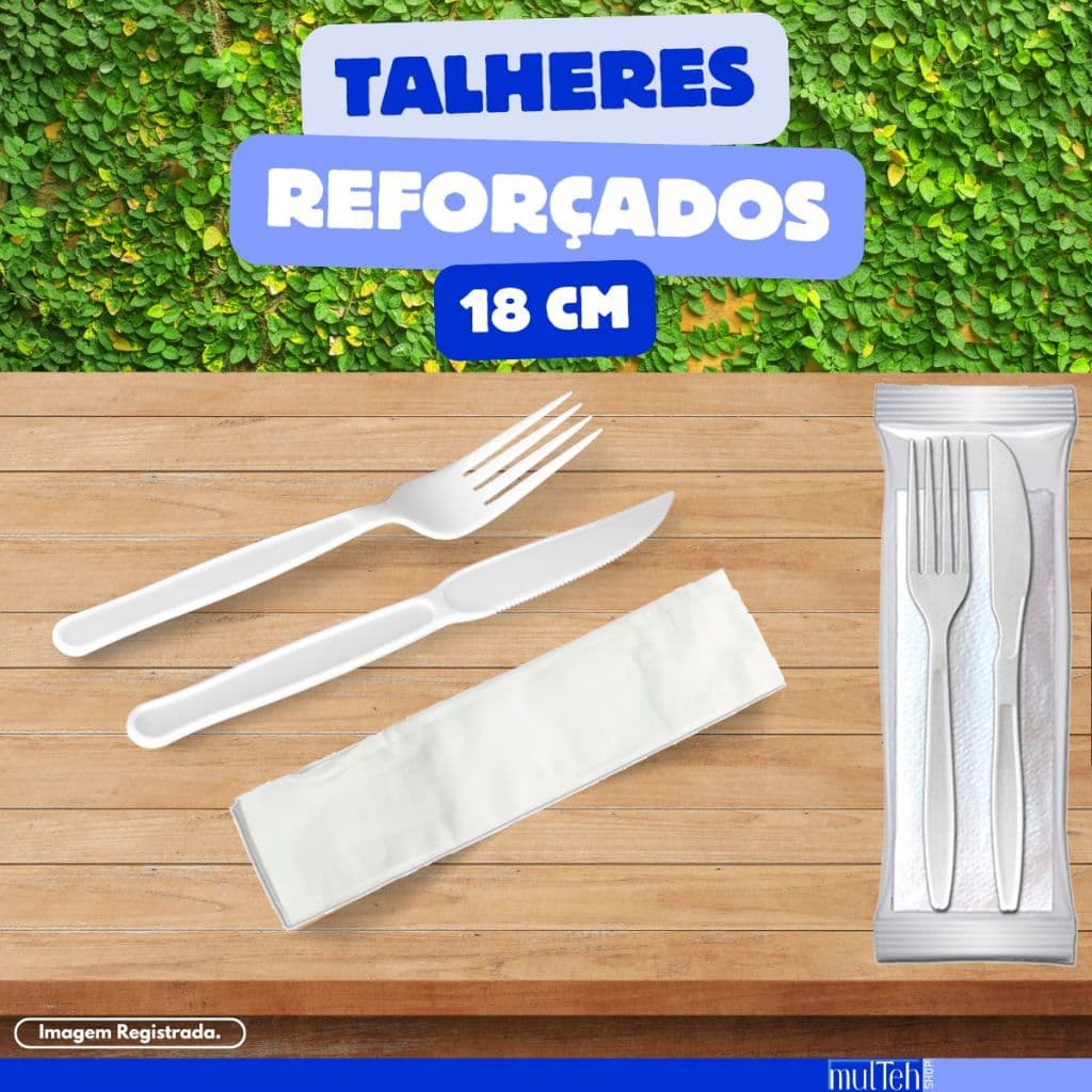Kit Talheres Descartáveis Reforçados Refeição Sachê Embalados Individualmente Garfo Faca Guardanapo