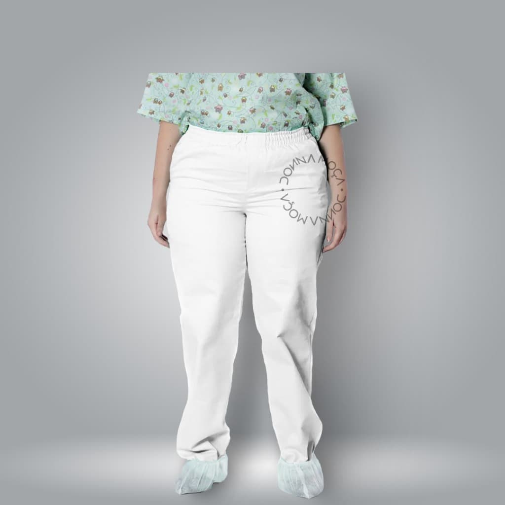 Calça Cós Alto Saúde Cirúrgico Feminina Oversize Rotina Scrub Oxford Premium Plus Size Enfermeira-Ch