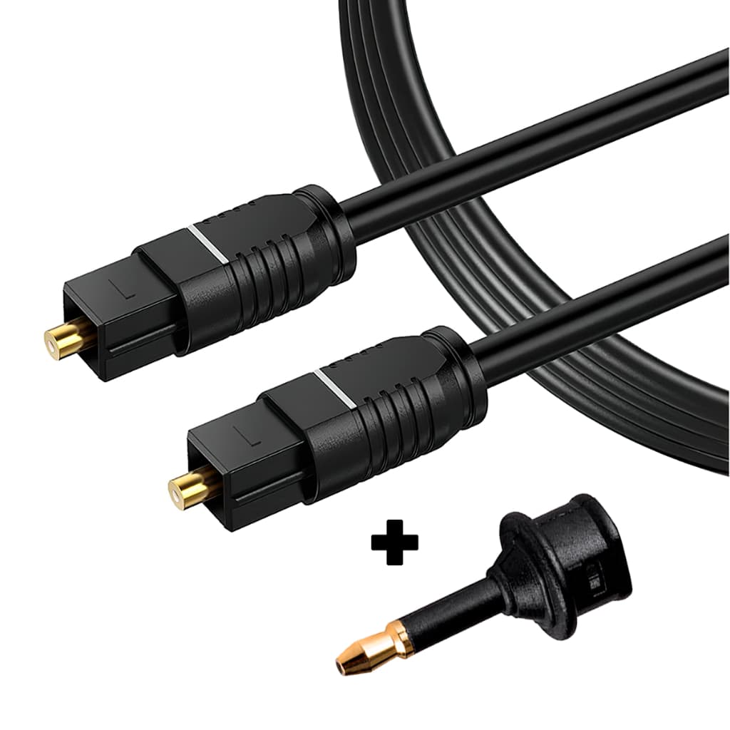 Adaptador Mini Toslink com Cabo De Áudio Óptico 1m 2m 3m 5m 10m SPDIF Ótico Digital Compatível com Echo Studio Apple TV