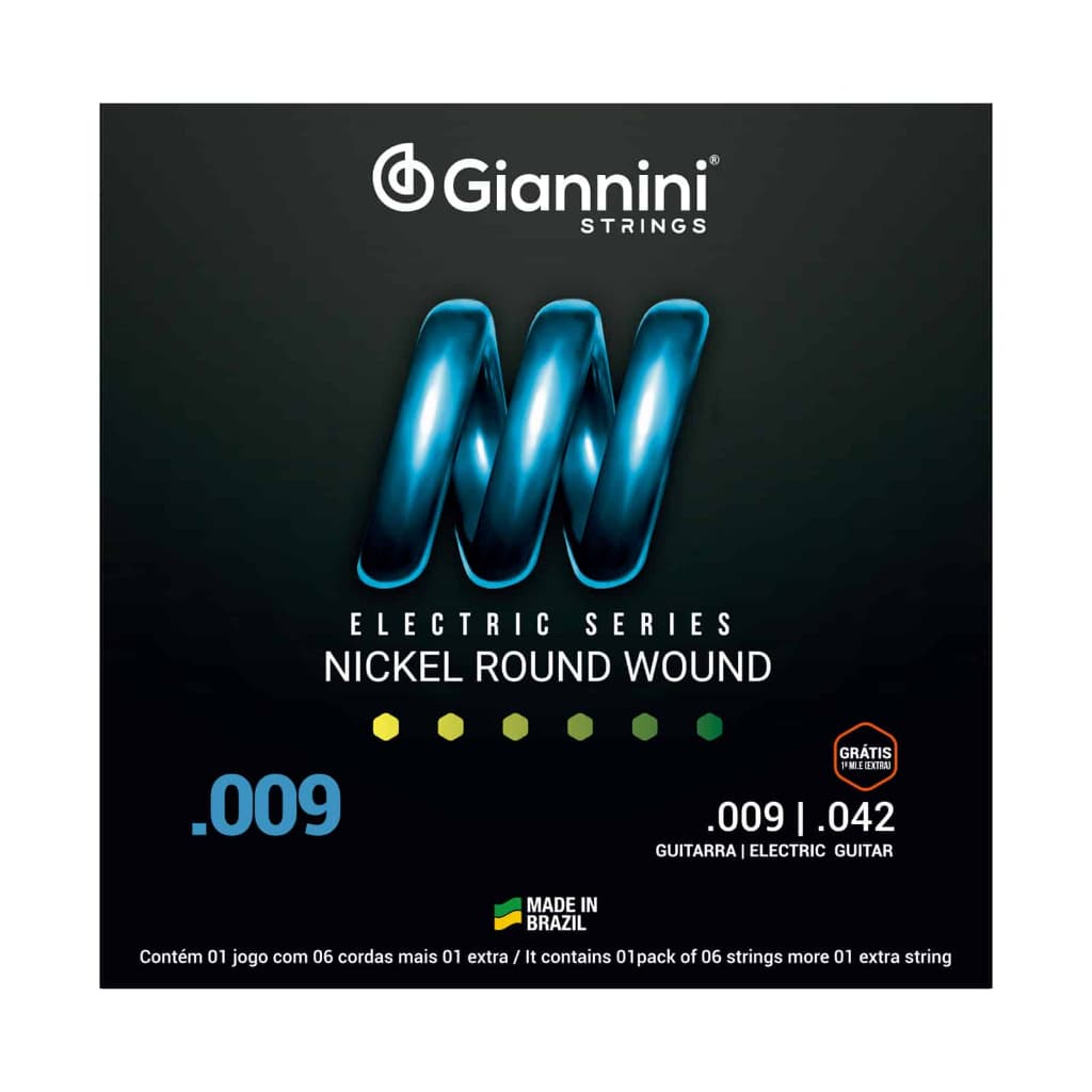Encordoamento Guitarra Elétrica Giannini 009 GEEGST9 Níquel