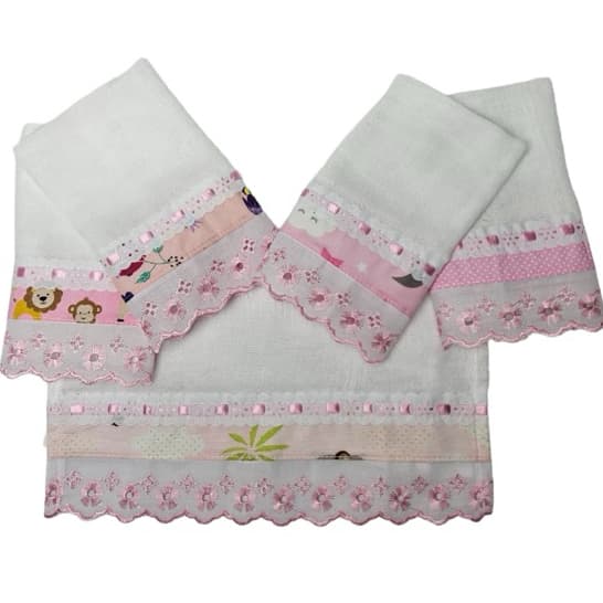Kit toalhas de boca fralda de ombro LASY 100% algodão menino menina