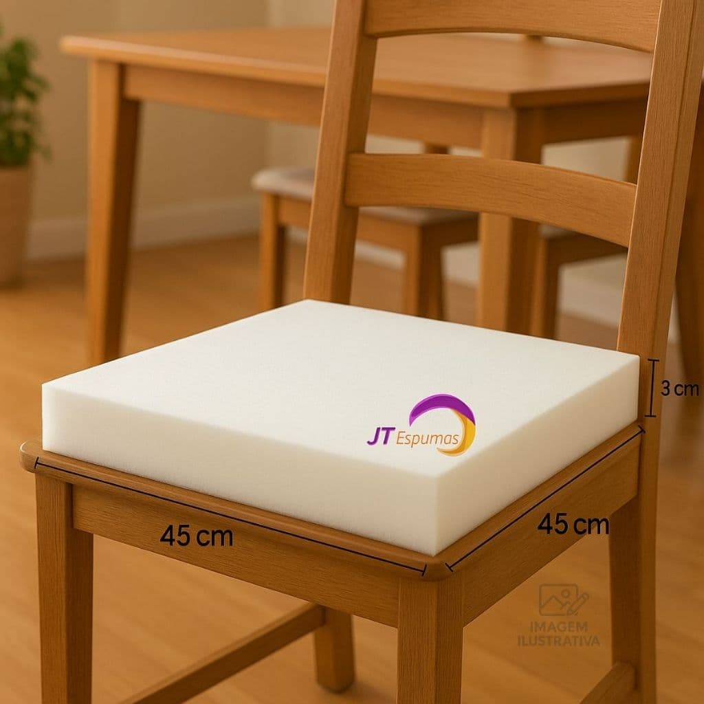 Espumas para Cadeiras 6 Peças 45x45x3 D28 – Ideal para Cadeiras Tamanho Padrão