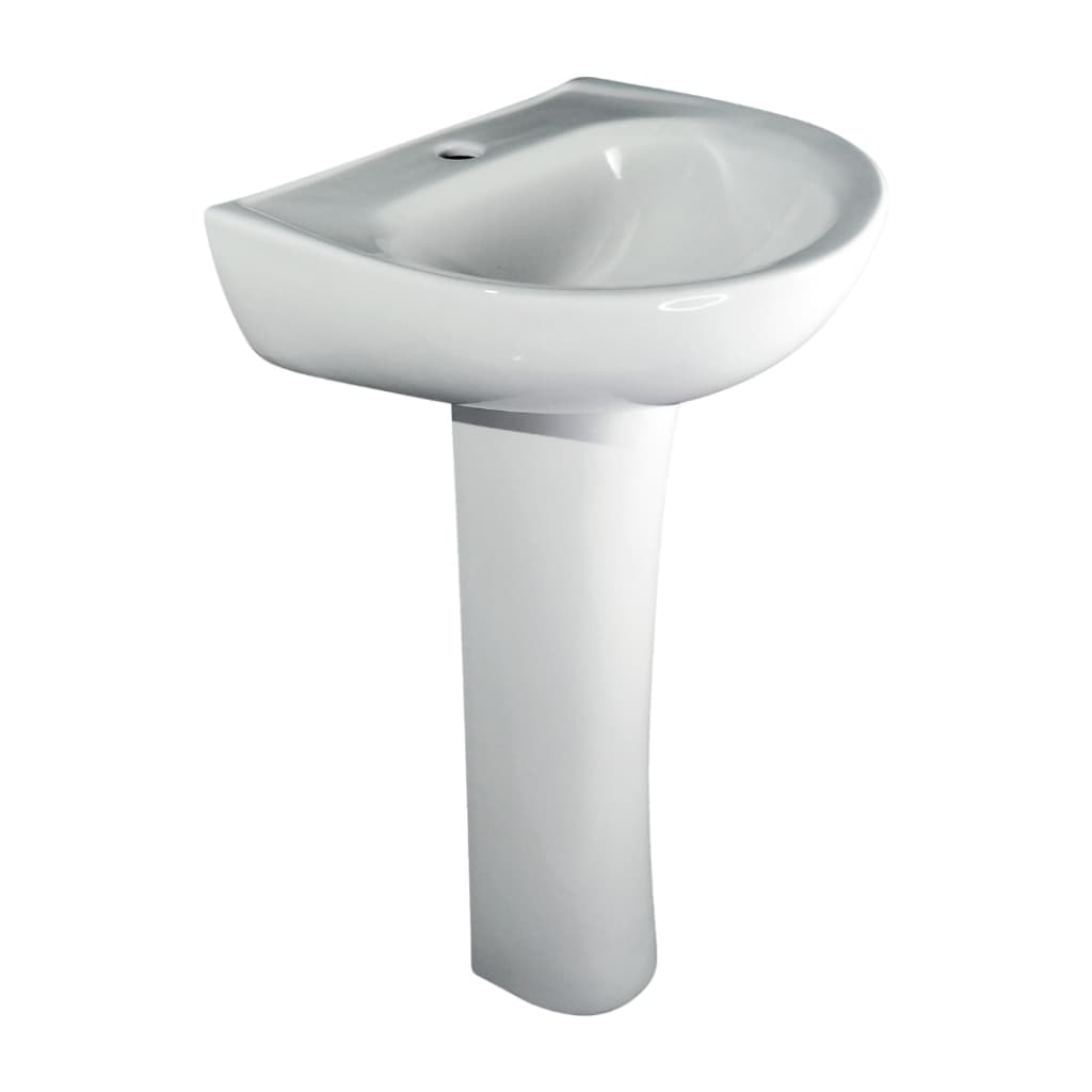 Kit Pia Lavatório Branco Para Banheiro + Coluna Branco Évora Luzarte Sofisticado
