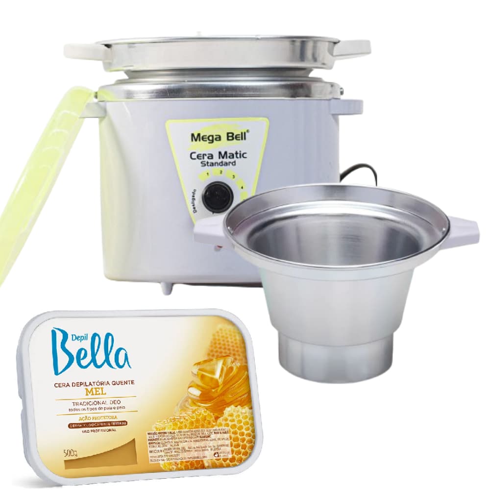 Termocera Branca com Verde Com Refil 900g + Refil Extra + Cera em Barra de Mel