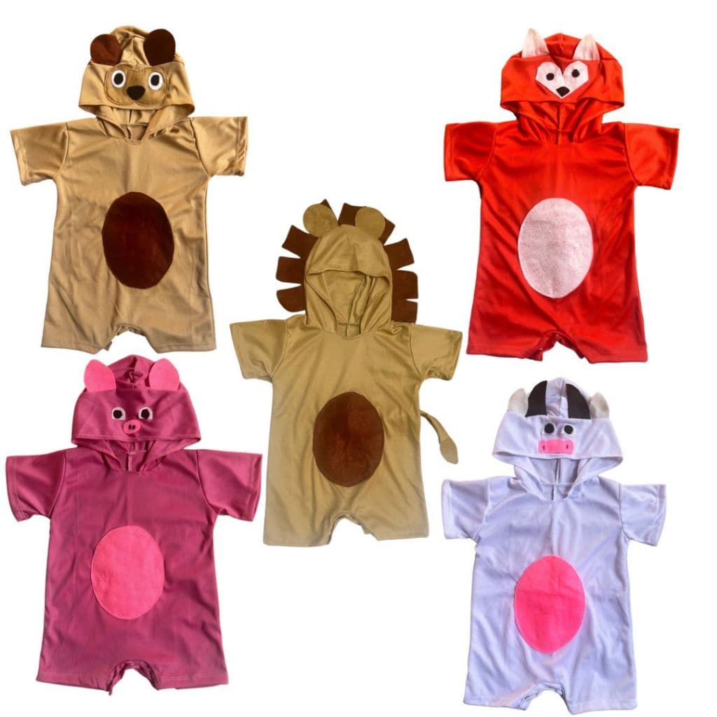 Roupa de Leão Mesversário Fazendinha Animais Safari Vaquinha Baby Raposinha Porquinho bebe Fantasia Cachorro