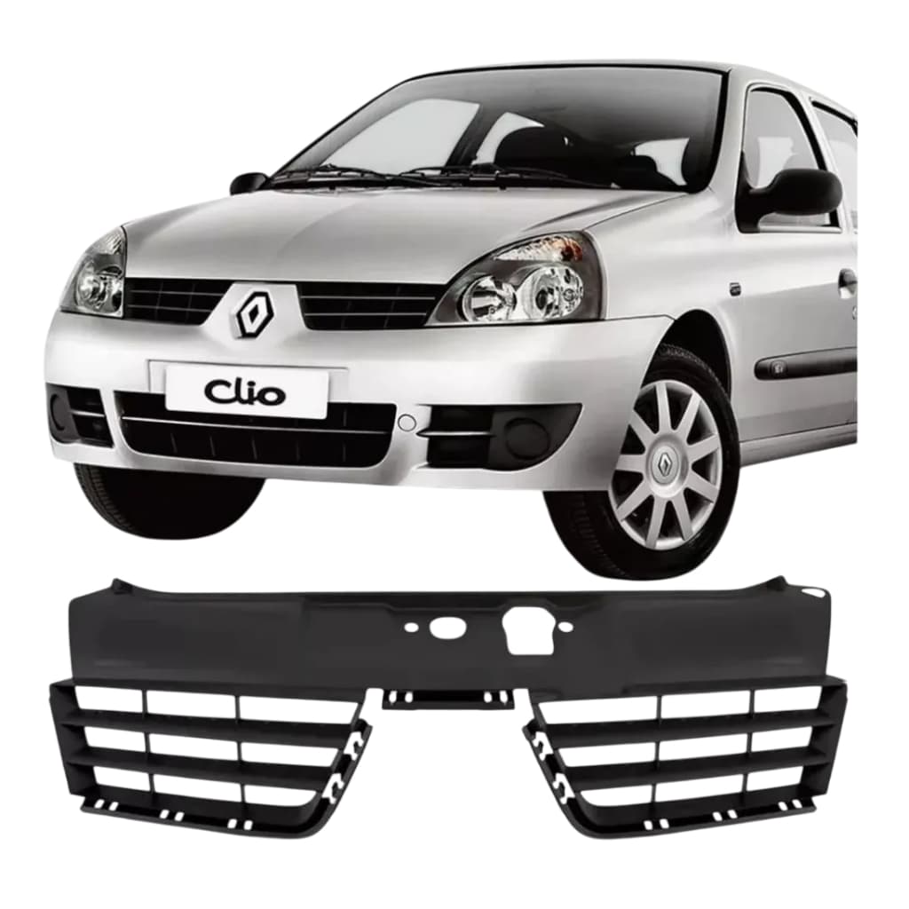 GRADE DIANTEIRA CLIO HATCH SEDAN 2006 A 2012 (PRETA)
