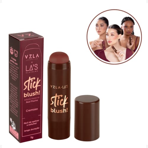 Blush em Bastão Stick Red Mocha Vizzela + La's