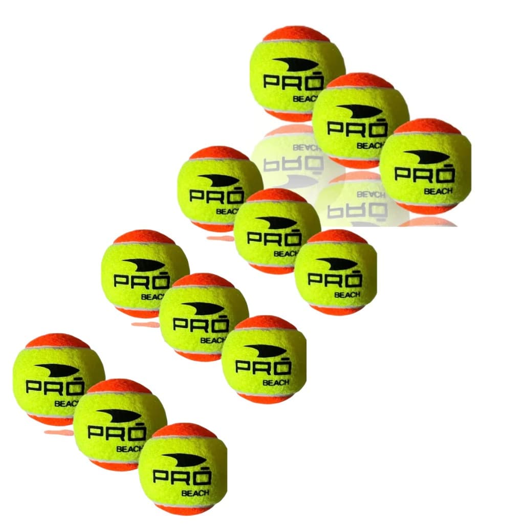 Kit 12 Bolas Beach Tennis PRO Bolinha Tenis Praia Stage 2 Treino Quadra Areia Esportes