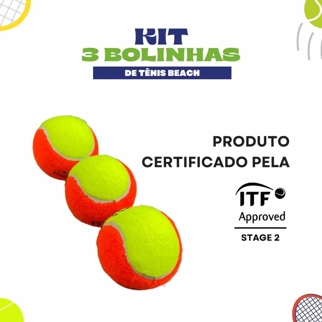 Kit 3/6/9/12 Bolas Beach Tennis PRO Bolinha Tenis Praia Stage 2 Treino Quadra Areia Esporte
