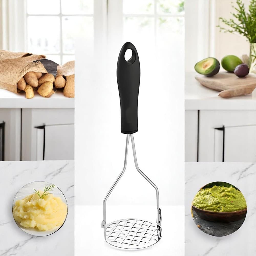 Amassador de Batatas Manual Inox Prensador de Alimentos Ergonômico Cozinha Durável