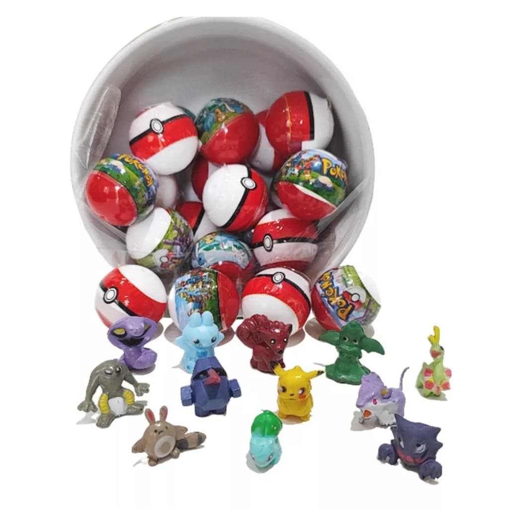 Mini Pokebola Com Miniaturas Pokémon Lacrada Surpresa