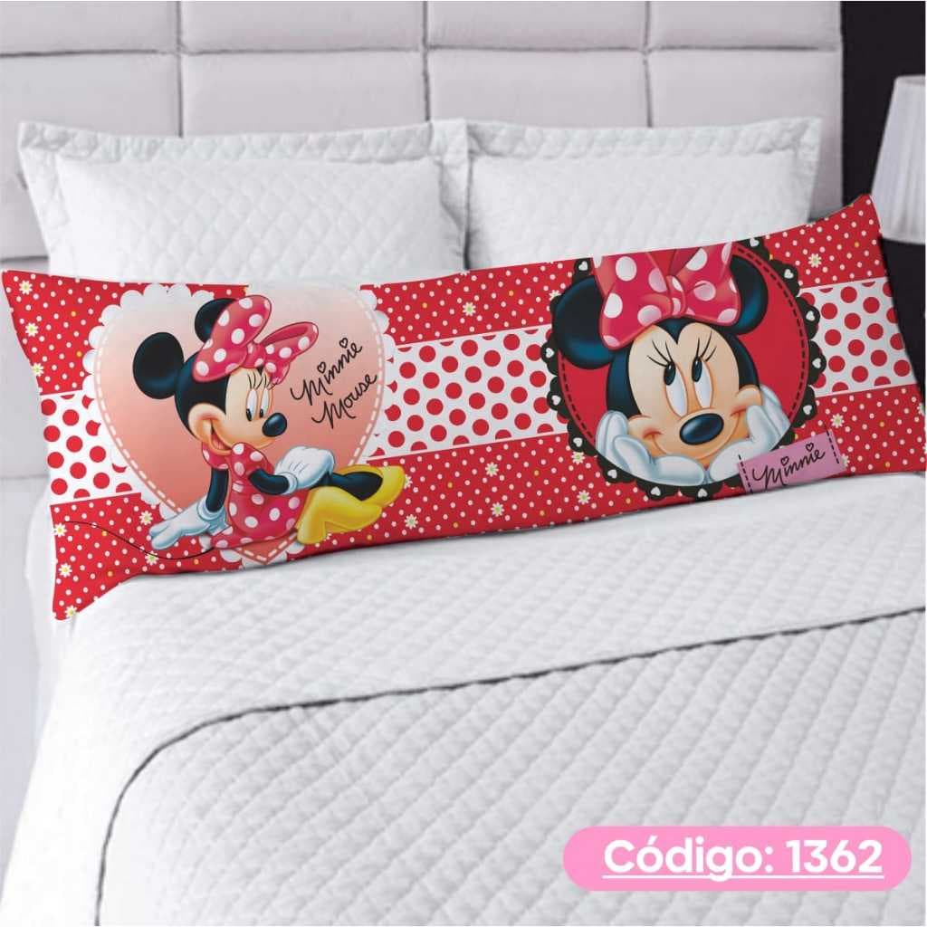 Capa DeTravesseiro De Corpo Fronha Xuxão Personalizado Com Ziper 1.25x0.45cm Minie Mickey
