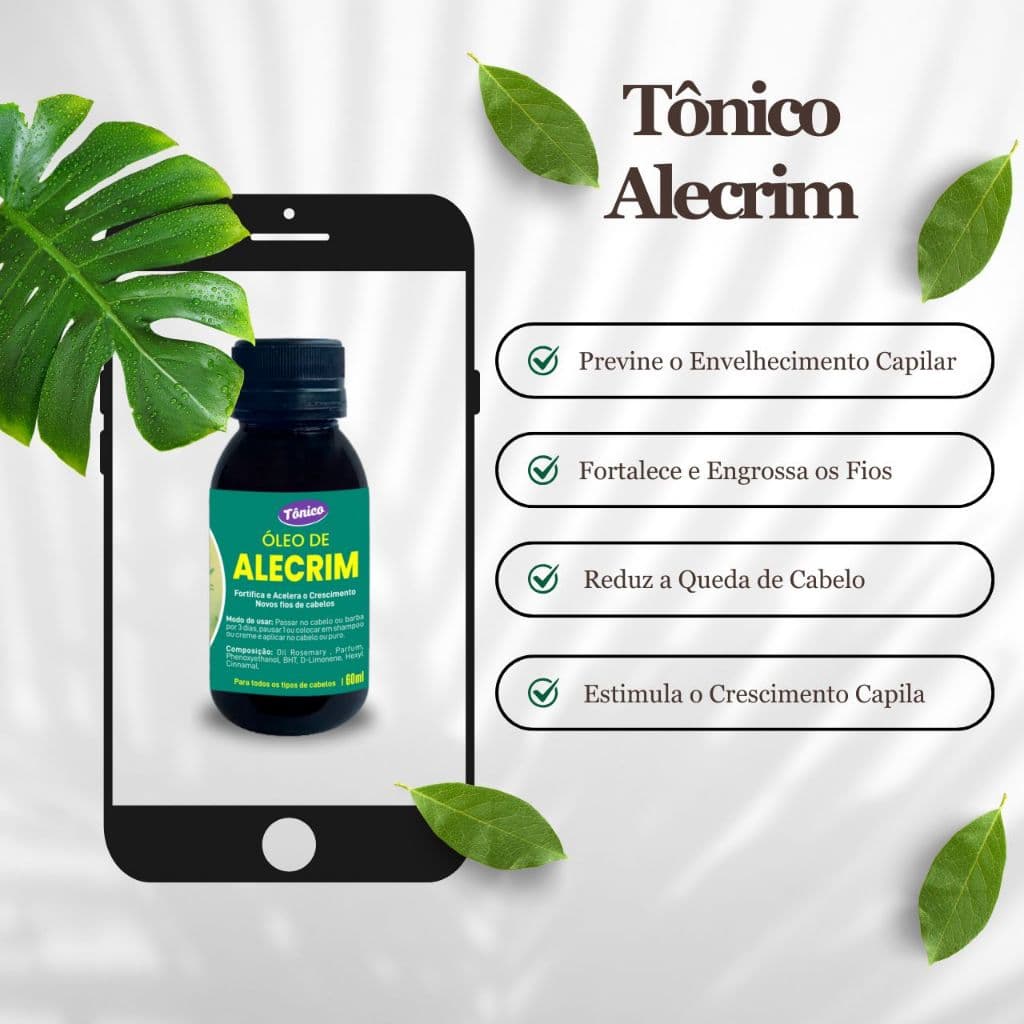 Tônico Óleo Alecrim Crescimento e Fortalecimento Capilar Original 60ml