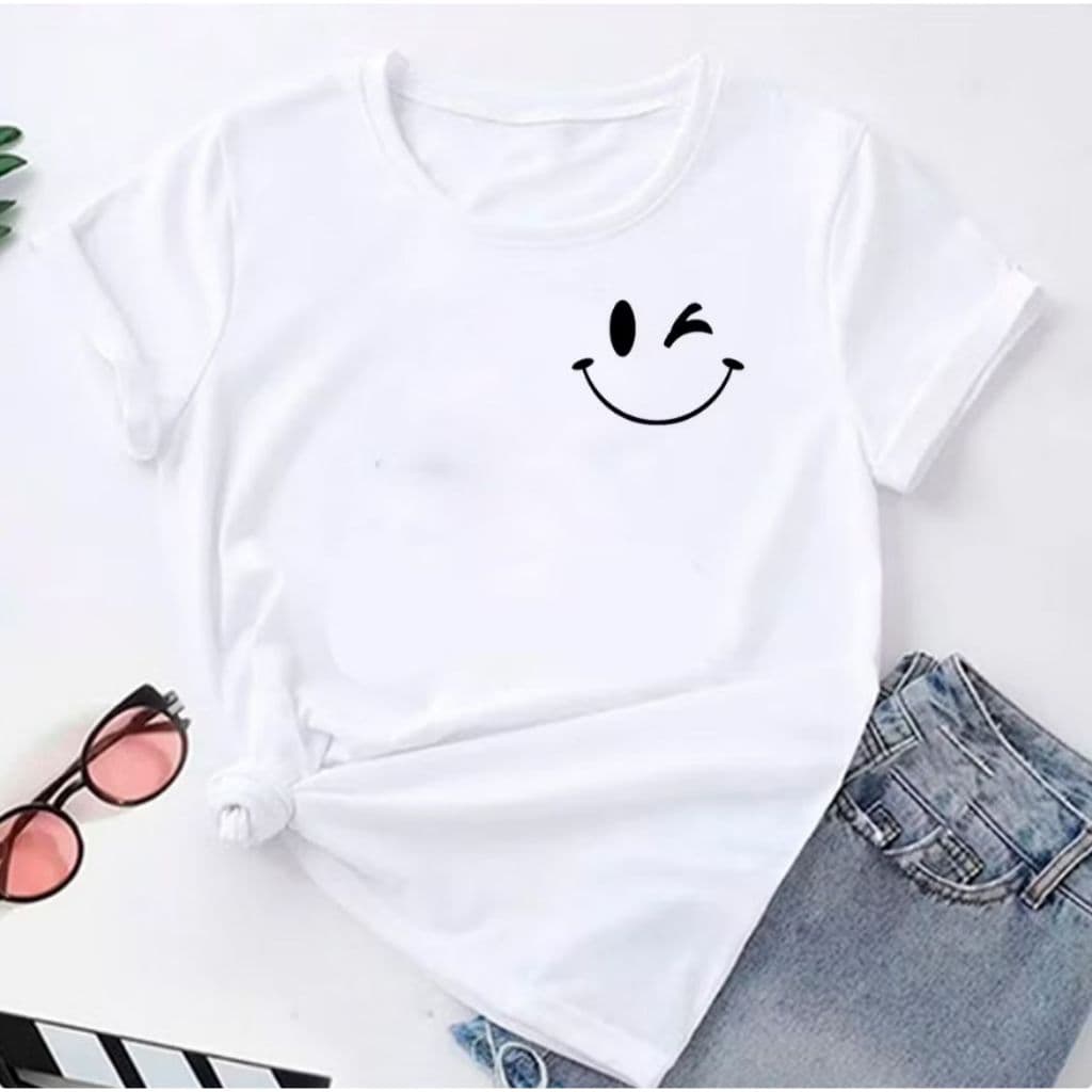 Blusa T-shirt Linda Camiseta Feminina Emoji Pisquei Camisa