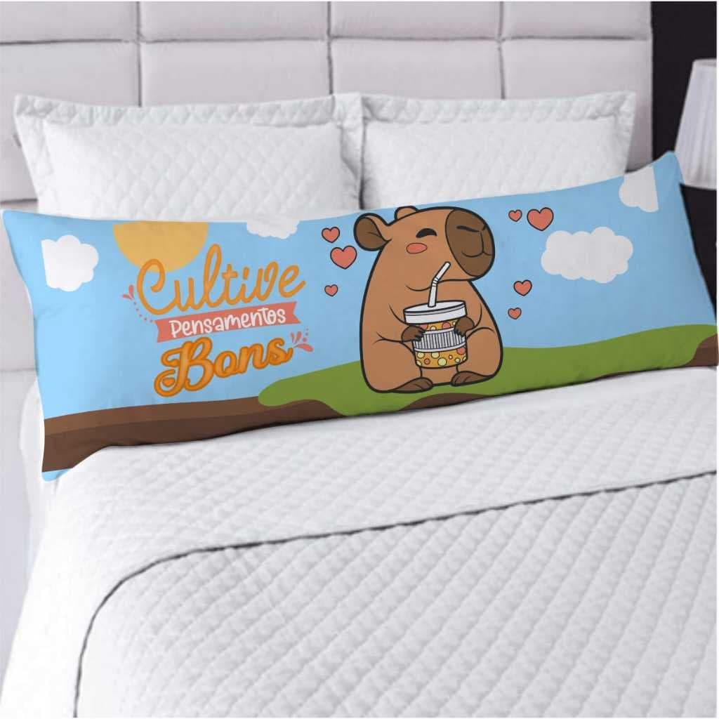 Travesseiro De Corpo Com Fronha Xuxão Fibra de Silicone Personalizado 1.25x0.45cm Quarto Capivara