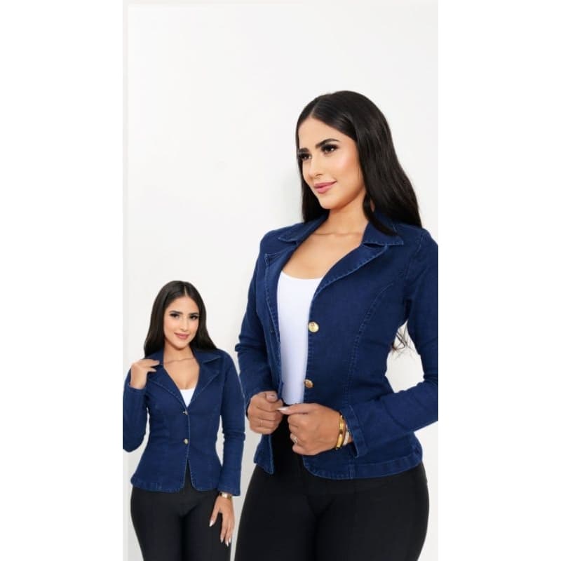 Blazer  Feminino Jeans com Lycra Slim P ao G4 promoção