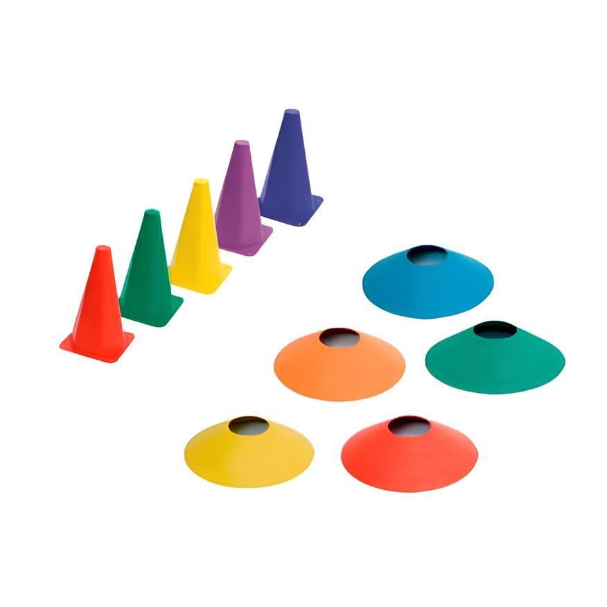 Kit Treino Funcional Agilidade 05 Cones + 05 Chapéus Chinês Treinamento Futebol Futsal Academia