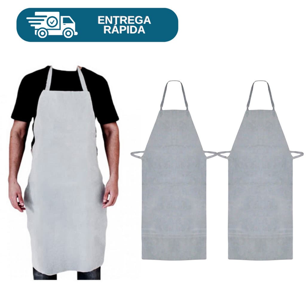 Avental de couro raspa 100cmx60cm de amarrar kit 2 unidades