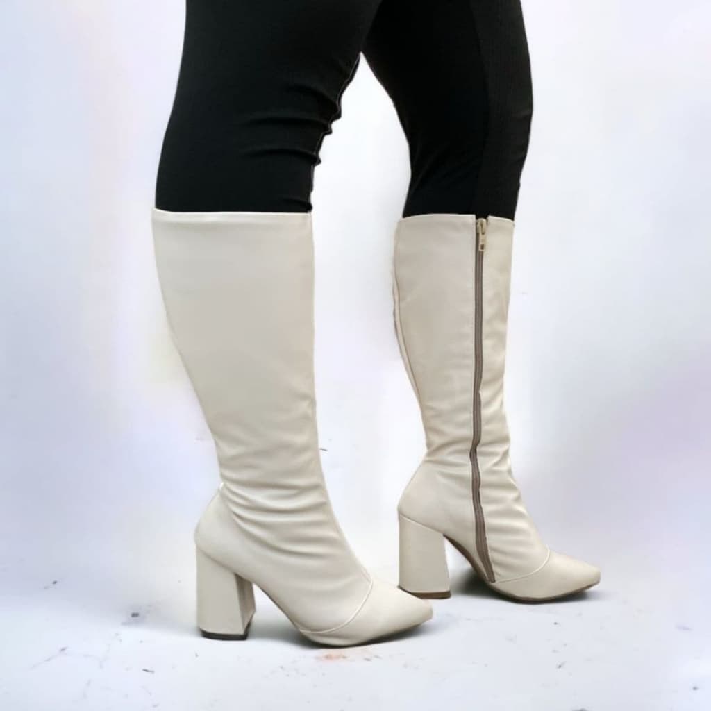 Bota feminina Montaria  Cano Longo Zíper Lateral