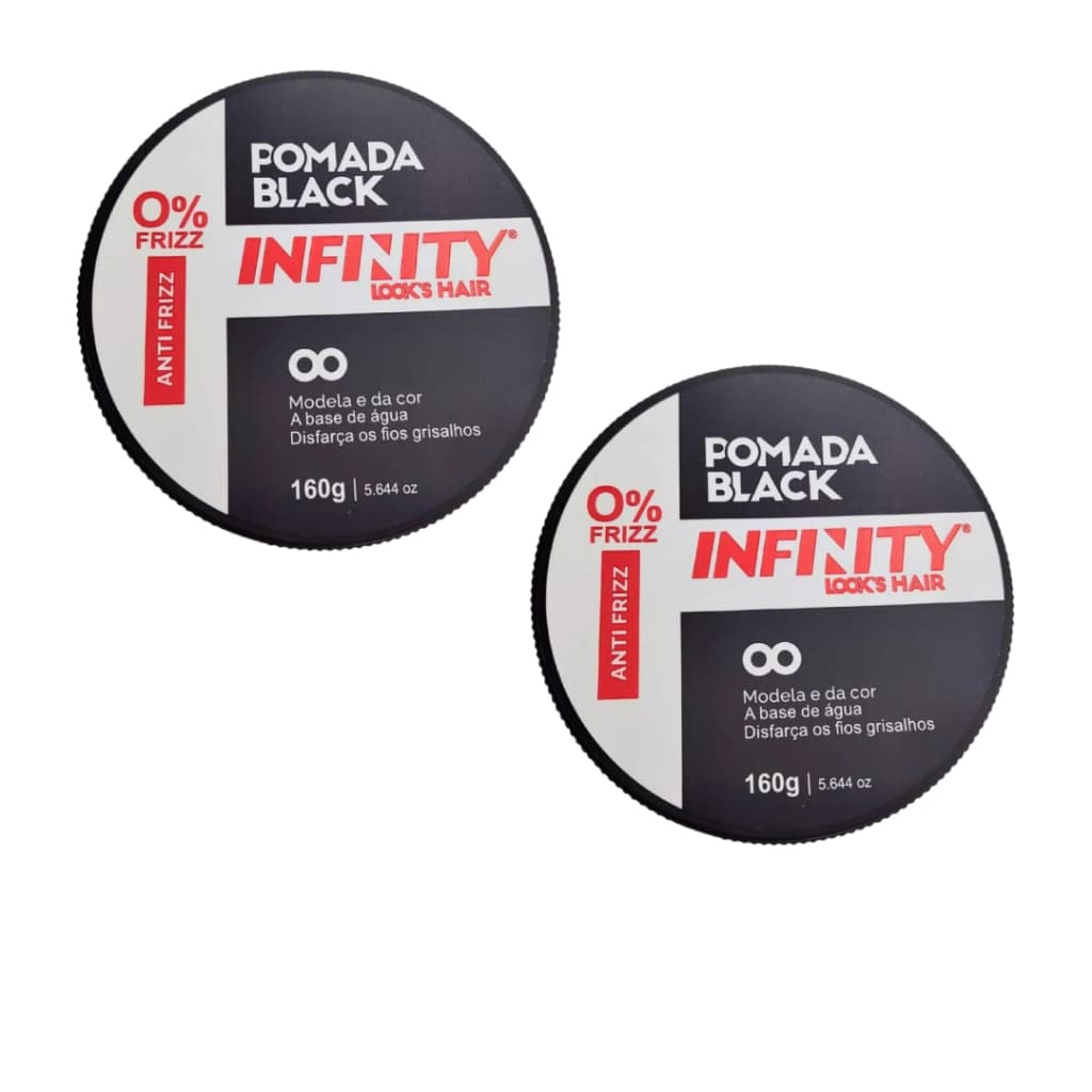 Kit 2x Cera Modeladora 160g Black Infinity | Disfarça os fios grisalhos | Alta Fixação | Anti Frizz