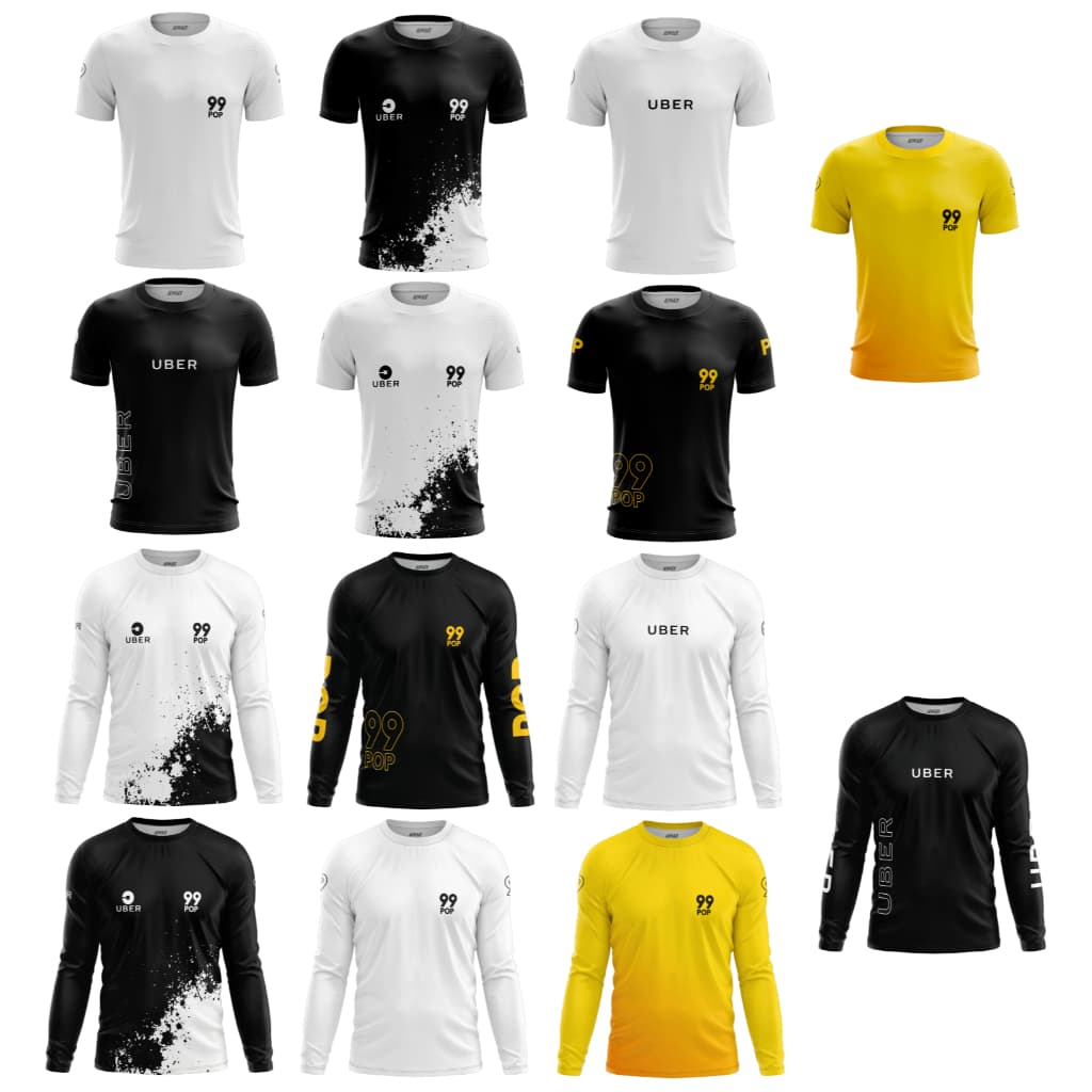 camisa manga longa e Manga curta Motorista de Aplicativo Uber 99 Pop Profissões de transito Camisetas com proteção Uv