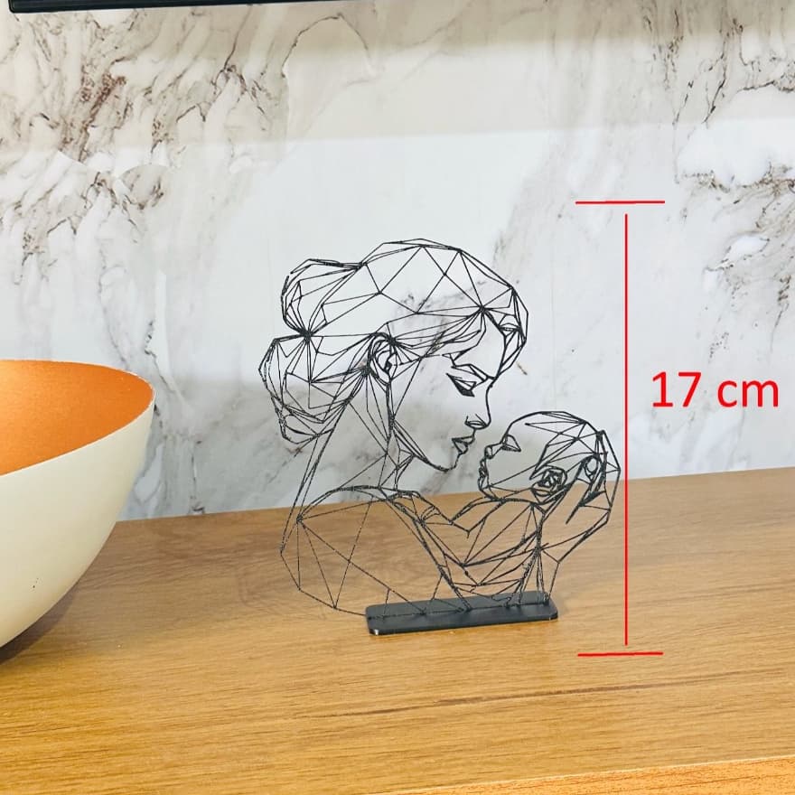Escultura Decorativa Mãe e Filho - Escultura de mesa - Item Decorativo de mesa