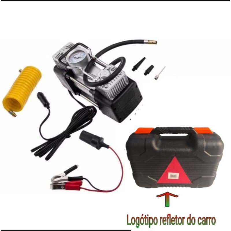 Mini Compressor De Ar Portátil 12v 2 Cilindros Potente Compressor De Ar Automotivo Profissional 15006