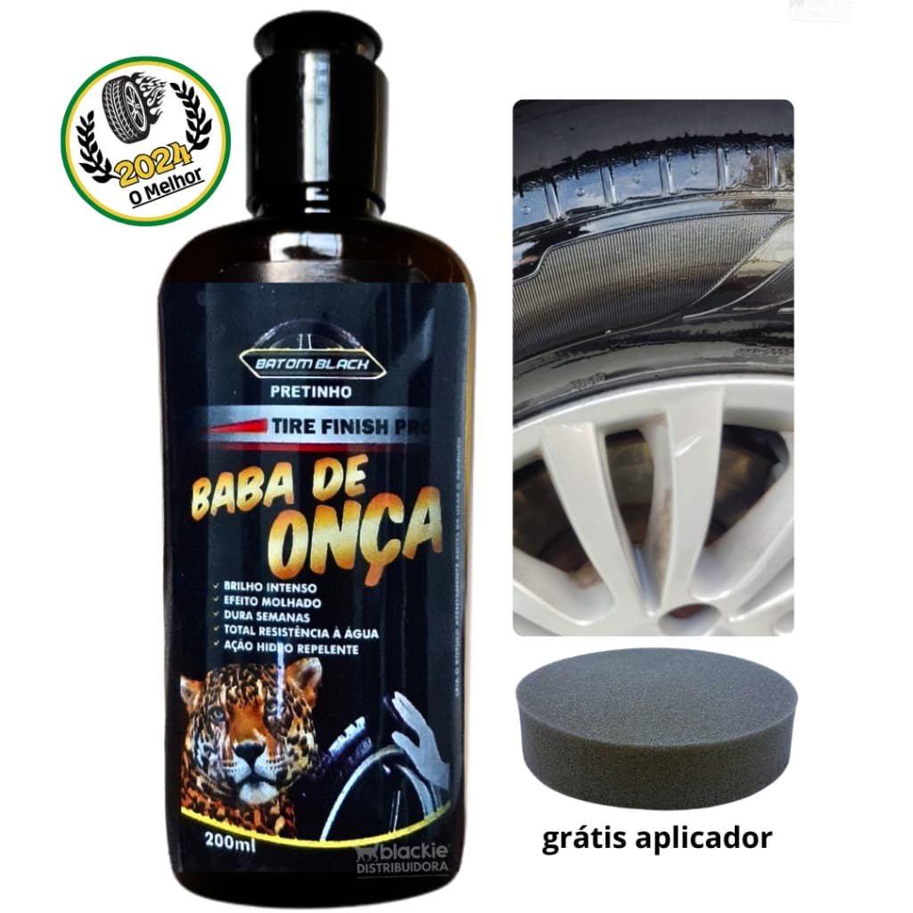 Pretinho Pneu Baba De Onça Brilhoso Não Sai Na Água Durável