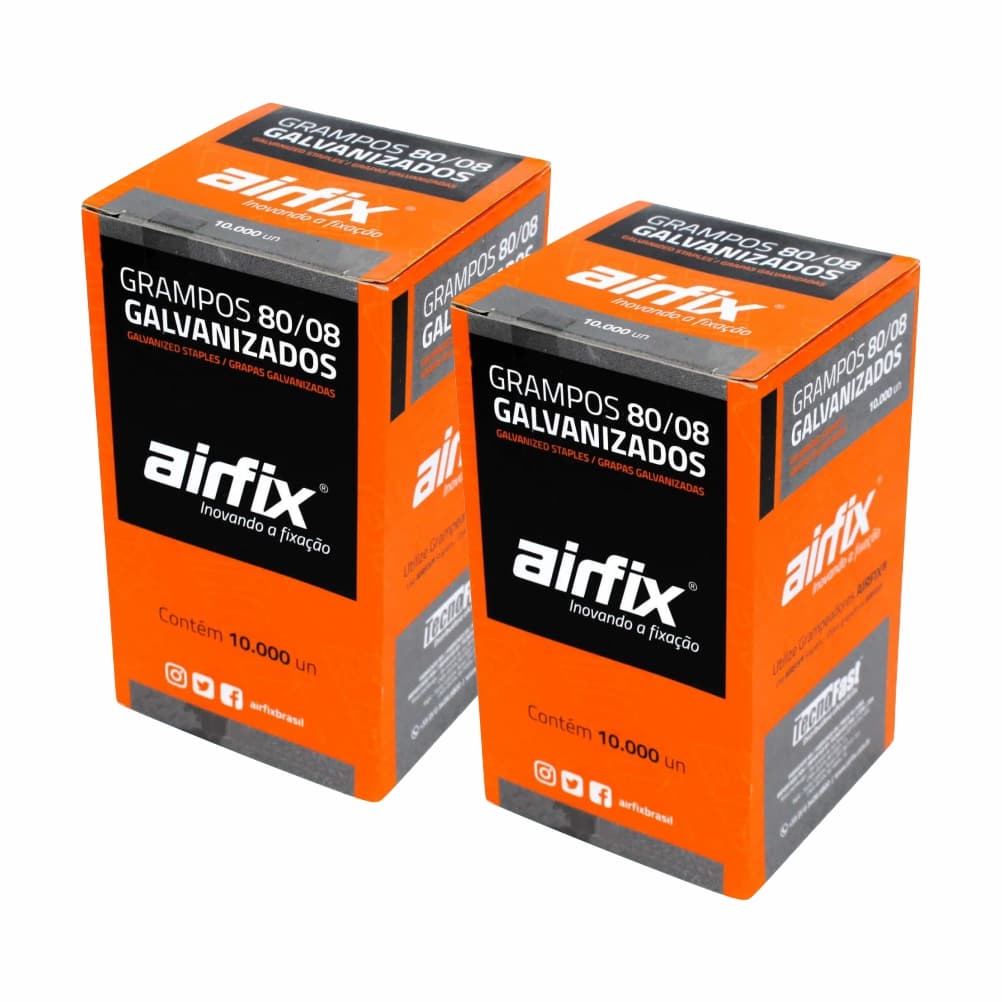 Grampo P/ Grampeador Pneumático 80/08 da Airfix - KIT 2 CAIXAS