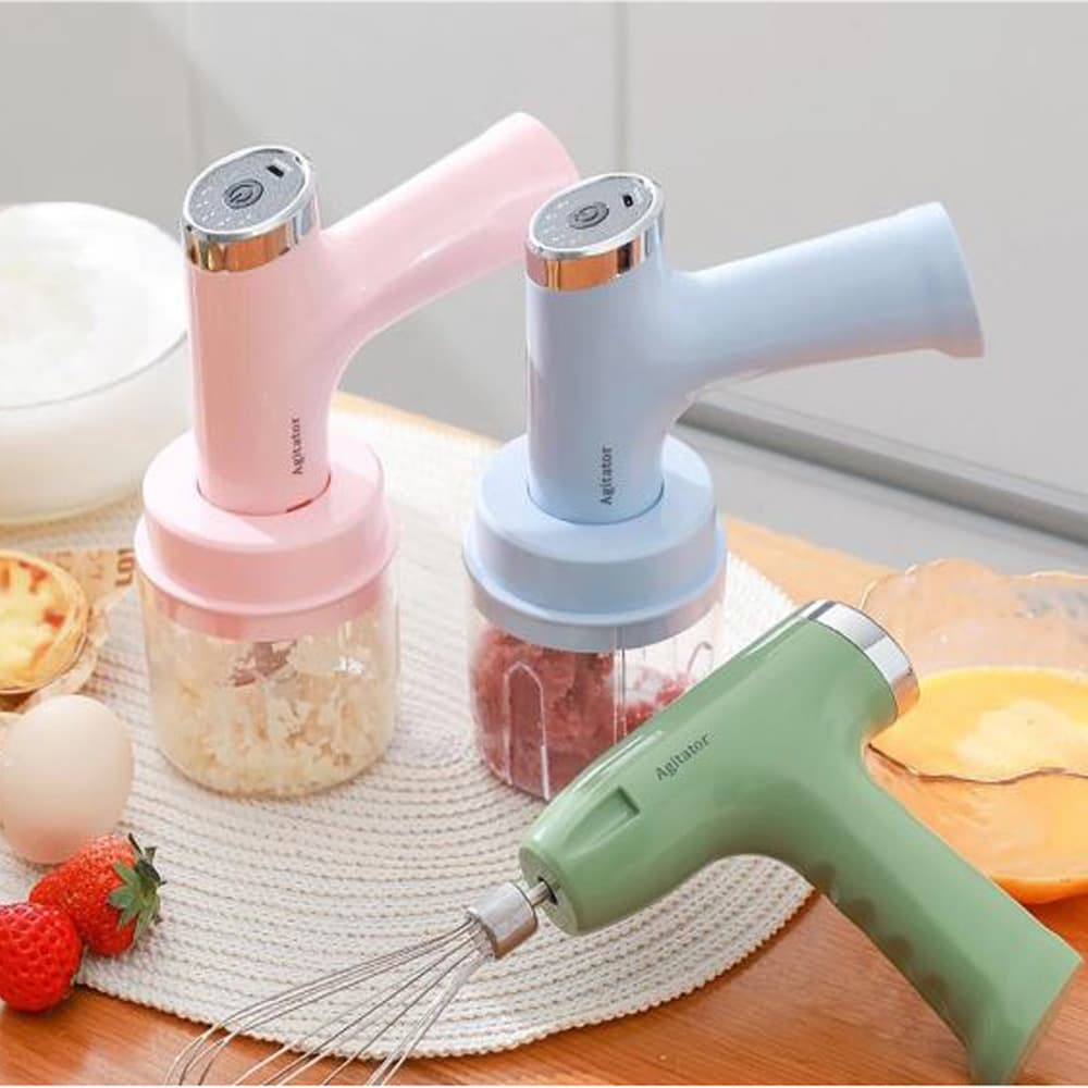 Batedor Elétrico Mixer Caseiro Aço Inoxidável De Cozinha - Batedeira Elétrica Sem Fio Portáti