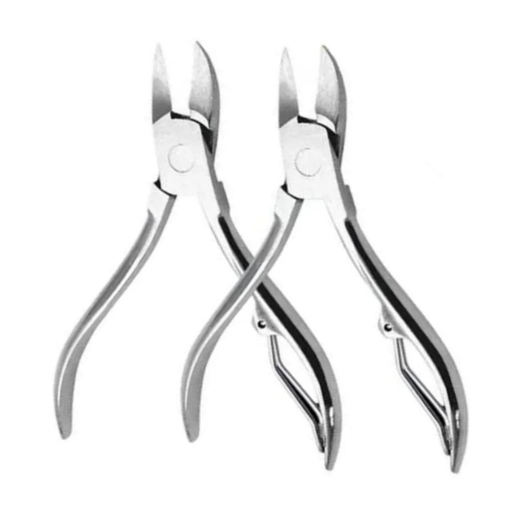 Kit 2 Alicates de unha Ponta 18mm Manicure Profissional pés mãos grossas encravadas lâmina curva