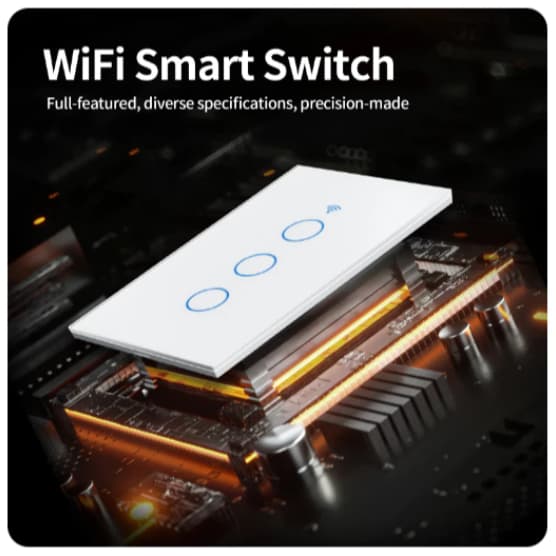 Interruptor Inteligente Smart Touch Wi-fi 3 Teclas Compatível Voz Alexa Google-Branco