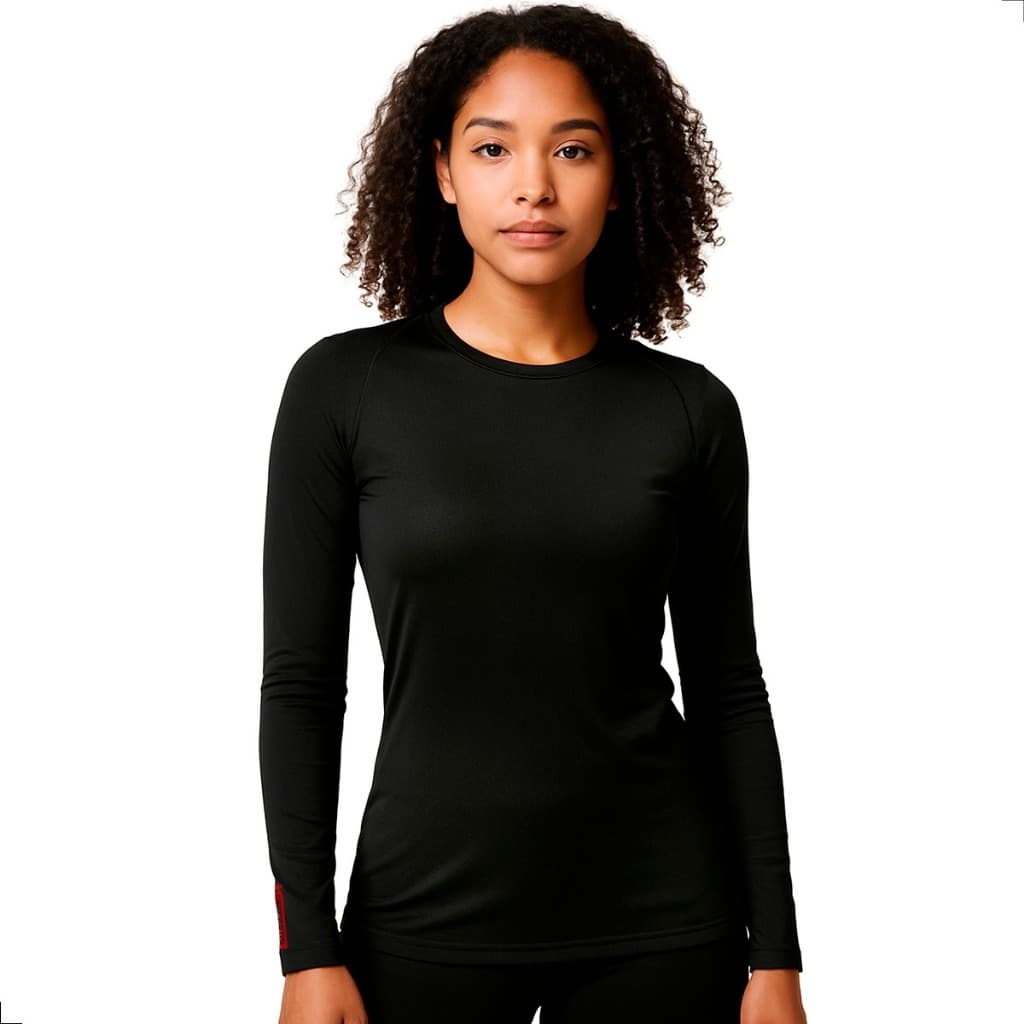 Camisa Térmica Feminina Manga Longa Proteção UV50+ Preta