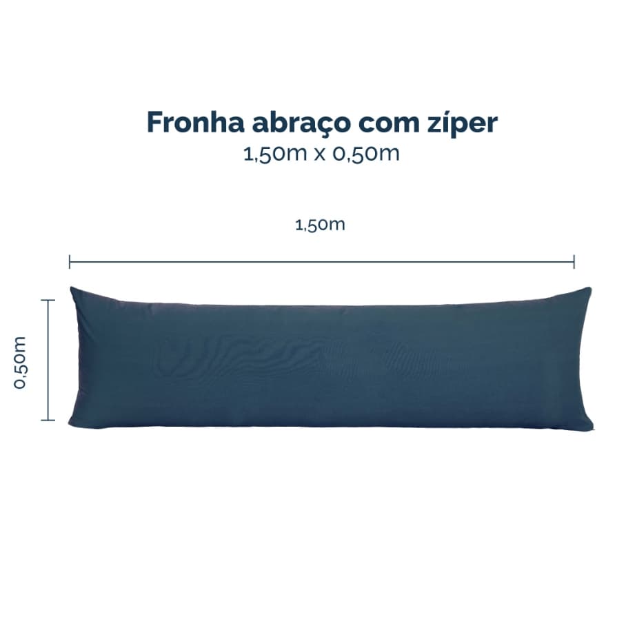Capa Fronha Xuxão c/ zíper para Travesseiro de Corpo 1,50x50 Percal 200 Fios Decoração, Quarto,Casal