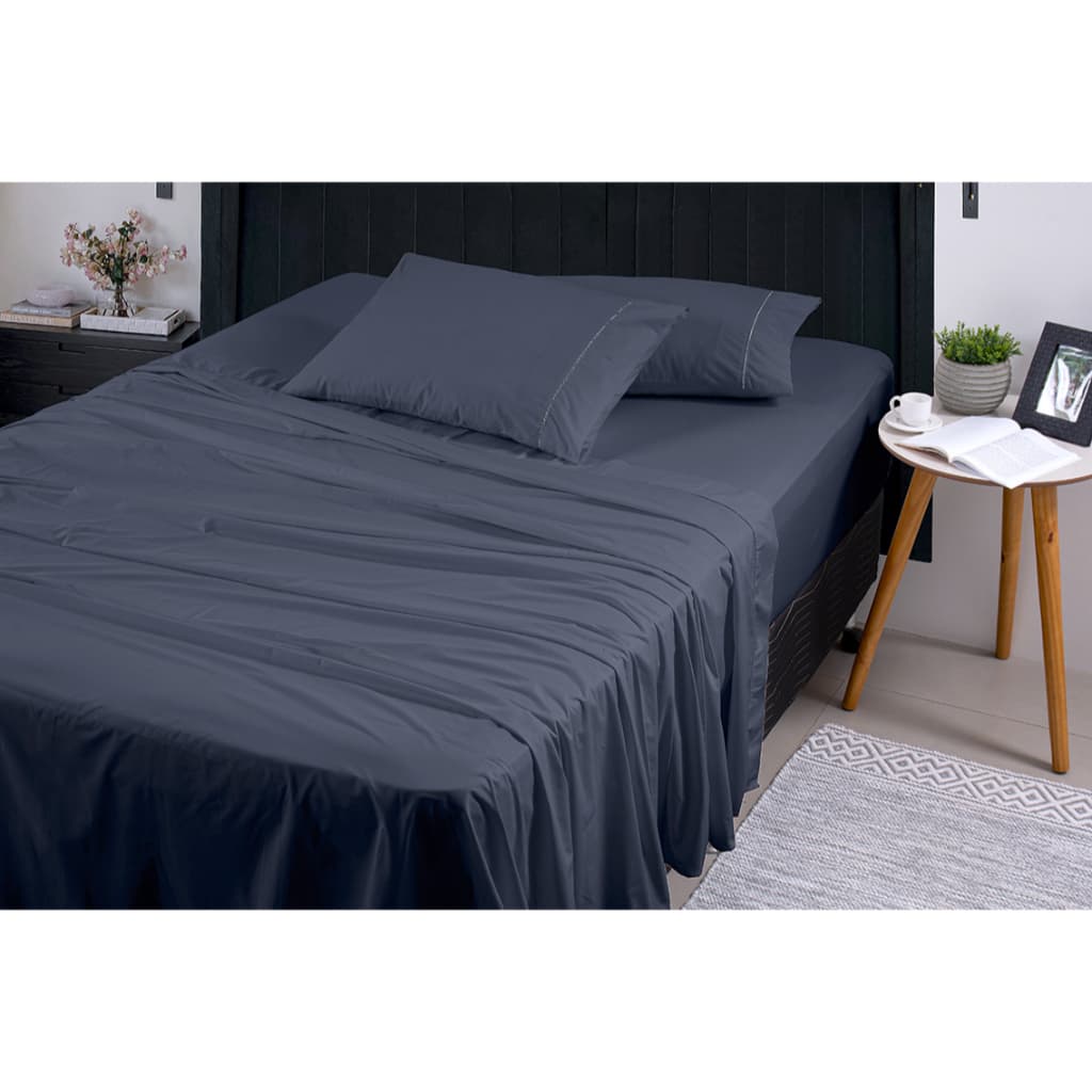Jogo De Lençol Cama Casal Conjunto com 4 Peças 100% Algodão 300 Fios Conforto e Maciez de Hotel